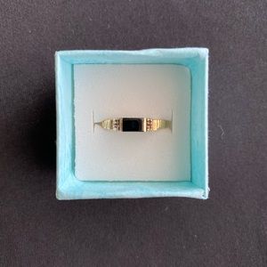 14k Yellow Gold Black Onyx Ring